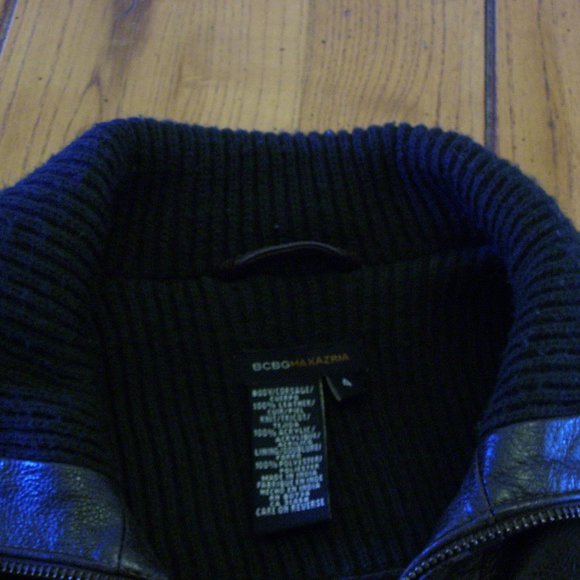 BCBG  Max Azria pebbled leather aviator flight jacket size 2 /4 /xxs/ xs - Picture 11 of 11